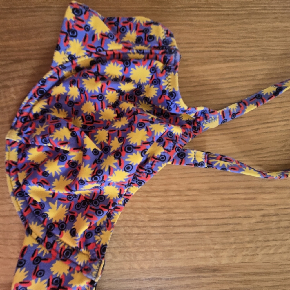 Solid & Striped Multicolor Graphic Bikini Top Gin… - image 6